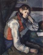 Paul Cezanne the boy in the red waistcoat Spain oil painting reproduction